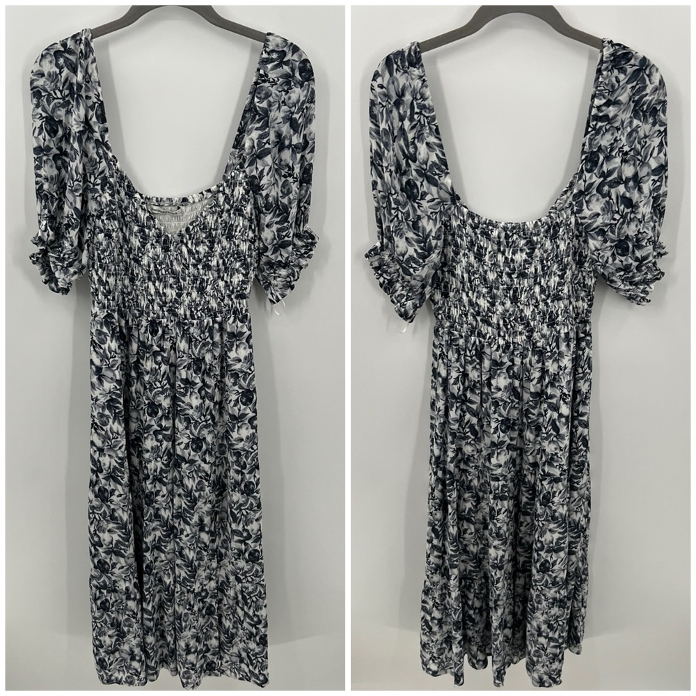 Abercrombie & Fitch short sleeve smocked midi dress - Picture 2 of 10